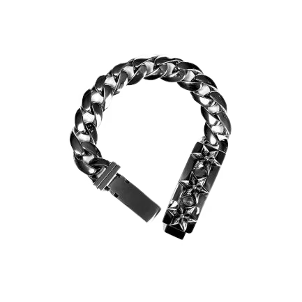 Authentic Chrome Hearts 6 Sided Star ID Bracelet â€“ front view