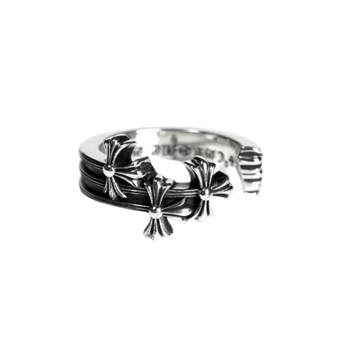 Authentic Chrome Hearts Chrome Hearts Cemetery Hoop Ring â€“ front view