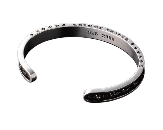 Authentic Chrome Hearts Chrome Hearts Cross Cuff Bangle Ring â€“ front view