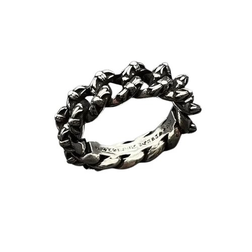 Authentic Chrome Hearts Chrome Hearts Curb Chain Link Ring â€“ front view