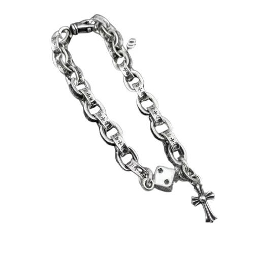 Authentic Chrome Hearts Chrome Hearts Dice & Cross Bracelet â€“ front view