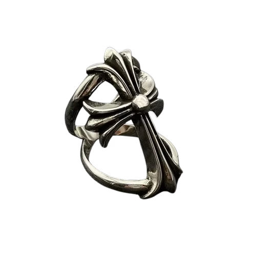 Authentic Chrome Hearts Chrome Hearts Elongated Cross Ring â€“ front view