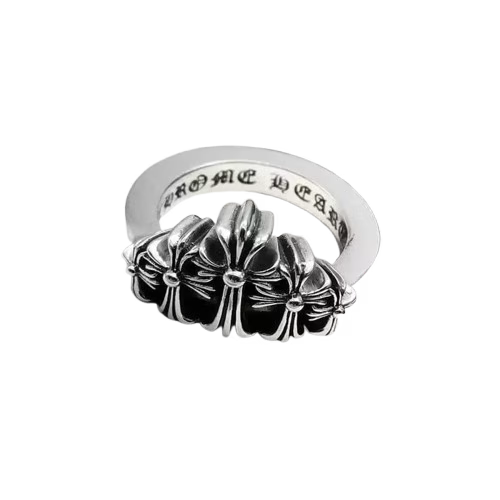 Authentic Chrome Hearts Chrome Hearts Four Cross Row Ring â€“ front view