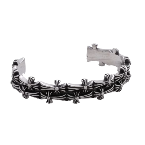 Authentic Chrome Hearts Chrome Hearts Multi Cross Open Cuff Bracelet â€“ front view