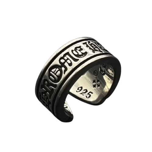 Authentic Chrome Hearts Chrome Hearts Gothic Script Open Ring â€“ front view