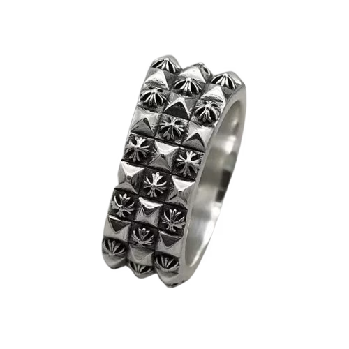 Authentic Chrome Hearts Chrome Hearts Studded Pyramid Ring â€“ front view