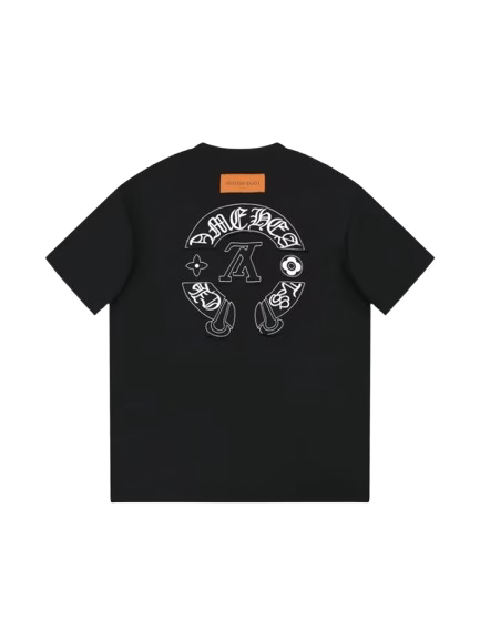 Authentic Chrome Hearts Louis Vuitton X Chrome Hearts T-Shirt Black â€“ front view