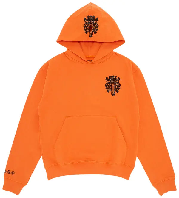 Chrome Hearts Vine Dagger Hoodie Orange & Black – hoodie front view