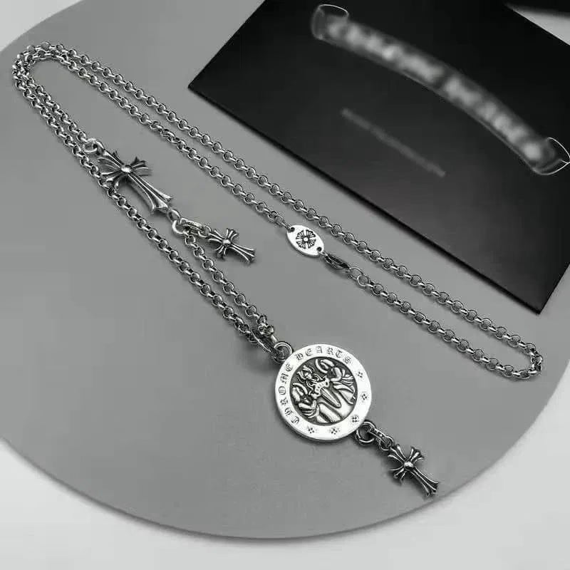 Authentic Chrome Hearts Chrome Hearts Medallion Cross Necklace â€“ front view