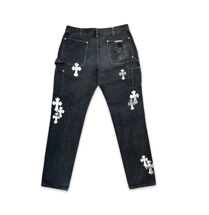 Authentic Chrome Hearts Chrome Hearts Sex Records Carpenter Pants â€“ front view