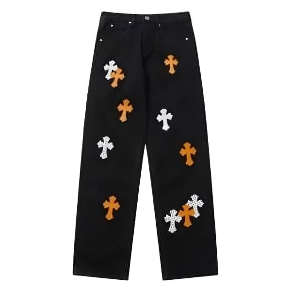 Authentic Chrome Hearts CH Crow Hearts Jeans â€“ front view
